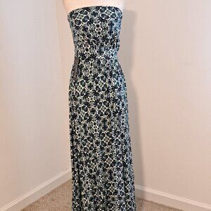 The Limited Tube Top Blue & White Maxi Dress NWT XS